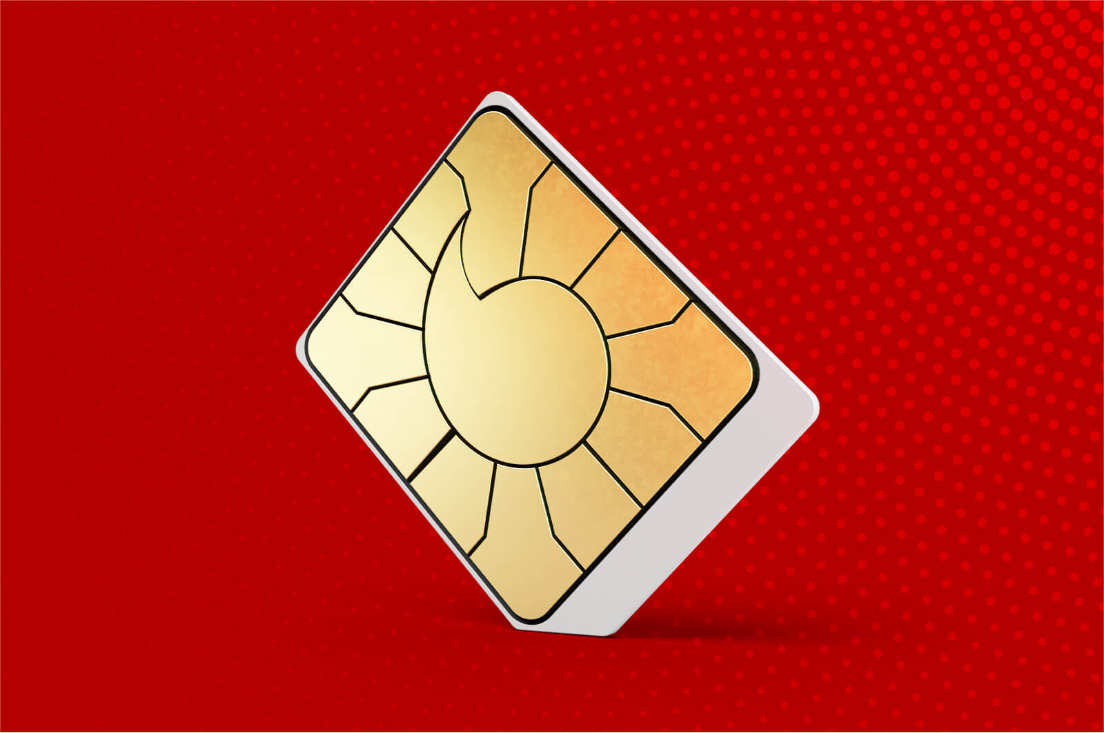 SIM card on a red background